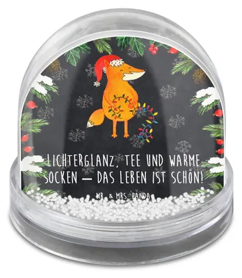 Produktbild von Mr. & Mrs. Panda Schneekugel Weihnachten Fuchs Weihnachten - Kreidetafel - Geschenk, Winter-Schneekugel, Heiligabend, Nikolaus, Weihnachts, Weihnachtsmann, schnee kugel