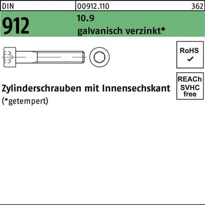 Produktbild von Reyher  Zylinderschrauben DIN 912 10.9 M 4x10 Zn A2F 009121100040010 (500 Stück)