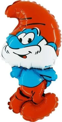 Zdjęcie produktu dla Balon foliowy Papa Smerf na patyk 35cm