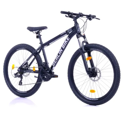 Produktbild von BERLIN BIKE Mountainbike MTB1: 26 Zoll und 46 cm Rahmenhöhe, Hydraulische Scheibenbremsen & Shimano-Set, Schwarz-Silber