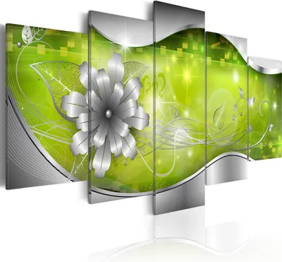 Produktbild von Leinwandbilder 200x100 cm 020101- 205 Vlies Leinwandbild 5 tlg Kunstdruck modern Wandbilder XXL Wanddekoration Design Wand Bild ABSTRAKT  BLUMEN