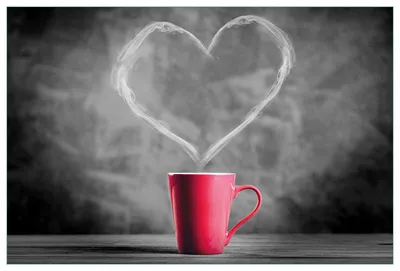 Produktbild von Wallario Küchenrückwand aus Glas, Größe: 90 x 60 cm, Motiv: Tasse mit Kaffee - Schwarz-Weiß | Spritzschutz | abwischbar | pflegeleicht | in