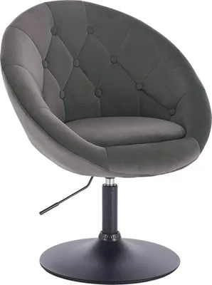 Produktbild von WOLTU 1 x barové kreslo lounge chair koktailové kreslo s podrúčkou, plynulé nastavenie výšky, zamat, tmavosivé BH222dgr-1