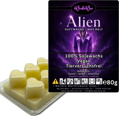 Produktbild von WonderWax Duftwachs Wax Melts für Duftlampe, 6 Herzen Duftmelt Wachsmelt Sojawachs Duftwachs Würfel für Raumdüfte, Wachs Duftöl Winter Indoor Schmelzen für Aromalampe Alien