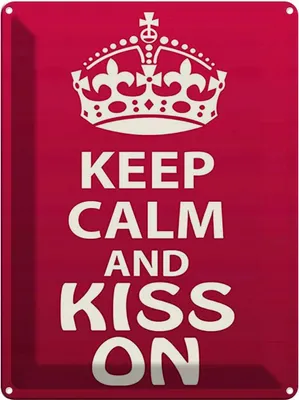 Produktbild von vianmo Blechschild 40x30 cm Keep Calm and kiss on Yoga