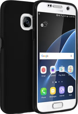 Produktbild von Avizar, 360° Rundum-Schutzhülle (Vorder- und Rückseite) für Samsung Galaxy S7, Schwarz