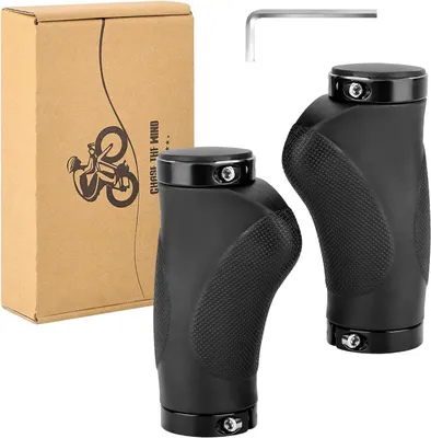 Imagen del producto de Puños para bicicleta, diseño ergonómico con puntos antideslizantes, 130 mm, para bicicletas de montaña