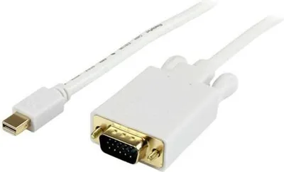 Produktbild von StarTech.com 4,5m Mini DisplayPort auf VGA Kabel - mDP auf VGA Adapter - St/St - Weiß, 4,75 m, mini DisplayPort, VGA (D-Sub), Männlich, Männlich, Gerade