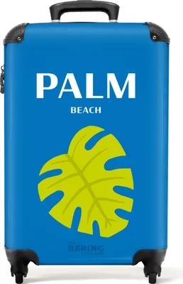 Obrázek produktu pro NoBoringSuitcases.com® Kufr Příruční zavazadlo na kolečkách Kufr na kolečkách Malý cestovní kufr na 4 kolečkách - modrý s Palm Beach - velikost pro kabinu < 55x40x23 cm a 55x40x20 cm - fotokufr - kabinový kufr - palubní zavazadloPříruční zavazadlo Kufr 55x35x20 cm, 36L,