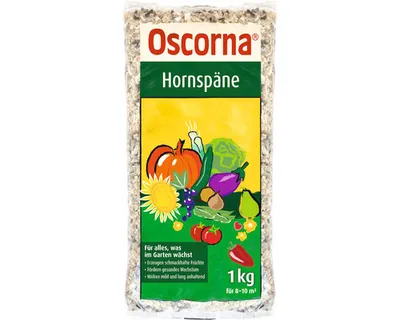 Produktbild von Oscorna Hornspäne, natürlicher Stickstoffdünger organischer Herkunft, 1 Kg Beutel