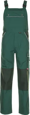 A pair of green canvas overalls.
