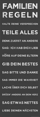 Produktbild von Motivational - Slim-Poster - Familienregeln