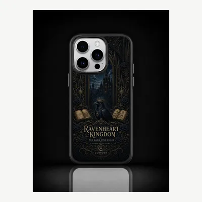 Productafbeelding van iPhone 15 Pro hoesje, telefoonhoesje, beschermhoesje, case met ravenhartmotief – LUNØIR ©