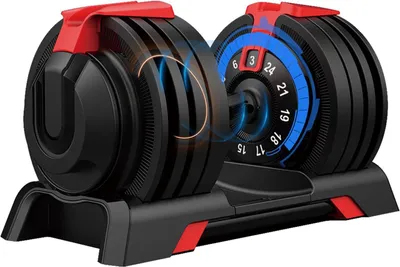 Image de Kit de supports réglables avec 12 niveaux de poids et 24 kg de fonte, idéal pour l'entraînement de la force et le fitness
