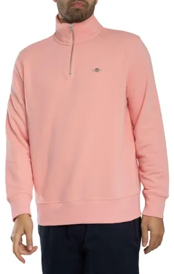 Produktbild von GANT Sweatshirt mit 1/4-Reißverschluss und regulärem Schild, Rosa 4XL