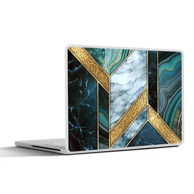 Produktbild von MuchoWow® Laptop Aufkleber Sticker Cover Marmor - Mosaik - Gold 30x22 cm - Laptop-Sticker