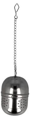 Produktbild von Tee-Ei EUROHOME Teesieb mit langer Kette und drehbarer Schraubkappe, Gewürzei mit feinem Sieb für losen Tee für alle Teeliebhaber 4x5cm