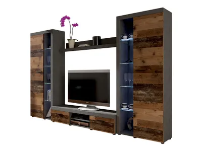 Obrázok produktu pre MOB, Obývacia stena - Rudby XL (old wood style + matera) (bez osvetlenia)
