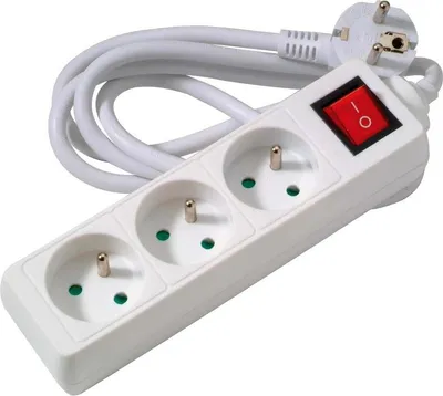 Image de Multiprise Filaire Avec Interrupteur 3 Prises 1.50 M Blanche - Profile