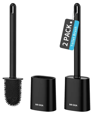 Image de Ensemble brosse WC et support mural, couleur noire