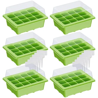 Produktbild von WELLGRO Mini Gewächshaus inkl. 6 Pflanzschilder - für bis zu 12 Pflanzen - ca. 19x14,5x11 cm (LxBxH) je Zimmergewächshaus, Kunststoff - Menge wählbar