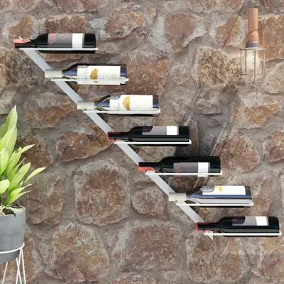 Produktbild von Cloris Designermöbel Wand-Weinregal für 7 Flaschen Weiß Metall 2024 Neu
