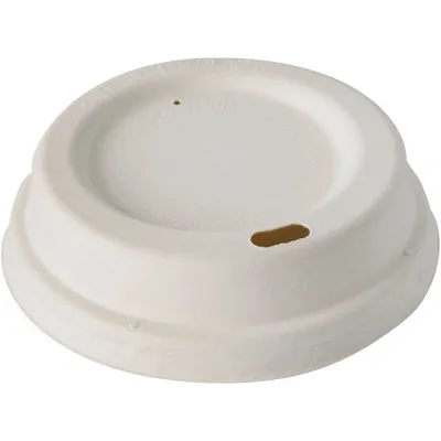 Produktbild von Zuckerrohrdeckel für Becher mit 80 mm Durchmesser, 50 Stück.