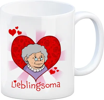 Produktbild von Lieblingsoma Kaffeebecher mit Oma im Herz