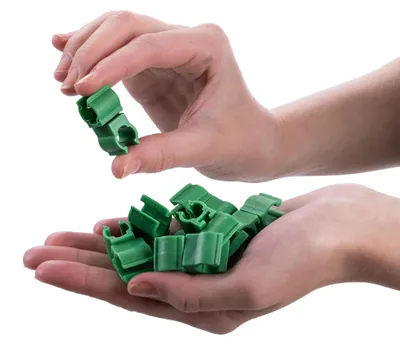 Obrázok produktu pre Spojka na oporné tyče pre rastliny - 16 mm, 360° kĺb - plast - Na oporné tyče v záhrade - Súprava 100 kusov - Svetlozelená