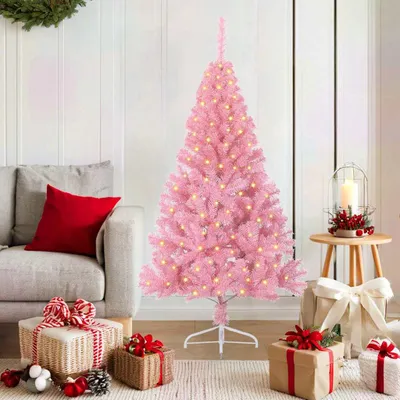 Zdjęcie produktu dla Maison Exclusive – Sztuczna choinka bożonarodzeniowa z podświetleniem, różowa, 150 cm, PVC