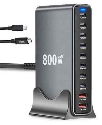Zdjęcie produktu dla Ładowarka USB c 800W 10 portów stacja ładująca do laptopa szybka