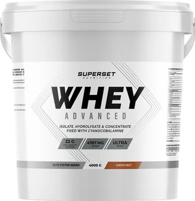 Image de Whey protéine - Superset Nutrition - 100% WHEY PROTEINE ADVANCED (4KG) - Saveur Nutella