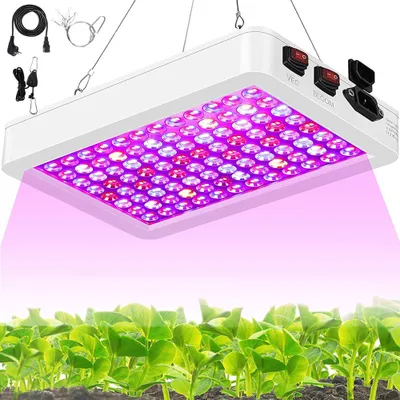 Produktbild von 192LEDs Vollspektrum Pflanzenlamp Rot & Blau Pflanzenlicht Zimmerpflanzen Wachstumslampe Grow Lampe für Gewächshaus Hydroponic, Weiß