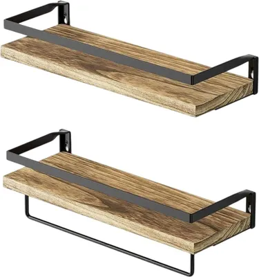 Produktbild von Wandregale, 2-teiliges Set, Holz und Eisen