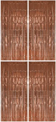 Produktbild von 4x Lametta Vorhang - rose gold - 91x244 cm