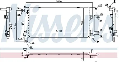 Produktbild von NISSENS 606264 Kühler Wasserkühler Motorkühler für NISSAN Leaf (ZE1)