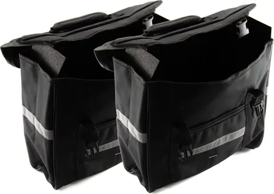 Produktbild von 2 Stück Fahrrad Tasche Set Gepäckträgertasche Doppelpack Bag 15 Liter schwarz