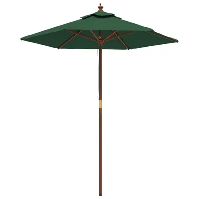 Produktbild von vidaXL Sonnenschirm mit Holzmast Grün 196x231 cm