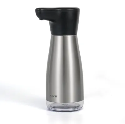 Image de Distributeur de savon automatique en acier inoxydable, capacité de 420 ml, rechargeable par USB, étanche IPX7, finition brossée