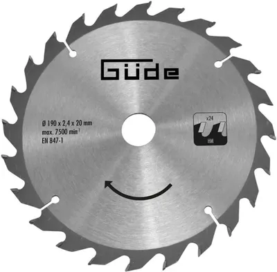 Produktbild von Güde HM-Sägeblatt HM 190x20x24Z für Handkreissäge