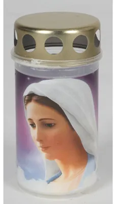 Produktbild von 15x Grablichter Madonna 12cm Kerzen Leuchte Friedhof Schmuck Laternen Dekoration