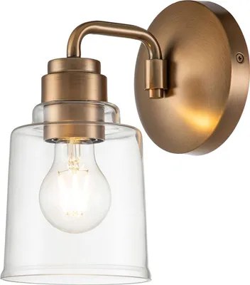 Obrázek produktu pro Nástěnná lampa kov sklo V: 24,3 cm v barvě zvětralé mosazi nástěnná lampa ve vintage designu