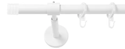 Produktbild von SN Deco Gardinenstange Lille, 19 mm, 1-läufig, Stahl, Komplett-Set mit Ringen, geschlossener Träger, 400 cm, weiß