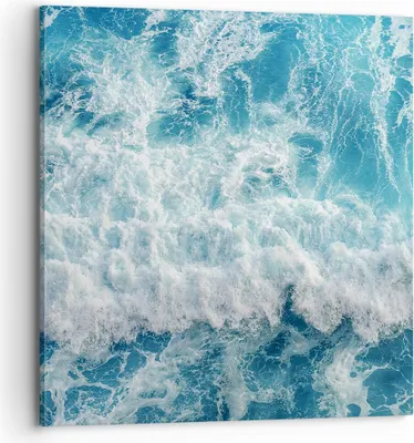 Produktbild von Bild auf Leinwand - Leinwandbild - Meer Welle Ozean - 70x70cm - Wand Bild - Wanddeko - Wandbilder - Leinwanddruck - Bilder - Kunstdruck - Wanddekoration - Leinwand bilder - Wandkunst - AC70x70-4067