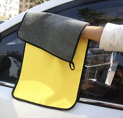 Productafbeelding van CHPN – Microvezeldoek – Microvezelautodoek – Autoreinigingsdoek – Reinigingsdoek voor auto's – Microvezeldoek – Droogdoek – 60/40 cm – Grijs/Geel
