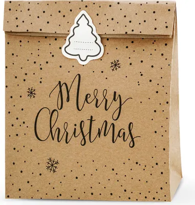 Produktbild von Weihnachtsgeschenktüten, Kraftpapier, 25x11x27cm (1 Packung / 3 Stück)