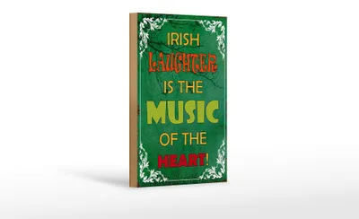 Produktbild von Holzschild Spruch 12x18cm irish laughter is the music of