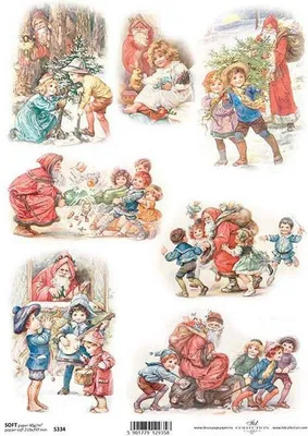 Zdjęcie produktu dla Papier decoupage A4 SOFT ITD-S0334, świąteczny