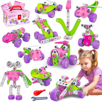 Produktbild von Konstruktionsspielzeug 111 Teile, 10 Modelle, für Kindergeschenke, STEM Bausatz