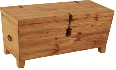 Produktbild von MiaMöbel Truhe Mexico Möbel 114x53x53 cm Landhausstil Massivholz Pinie Honig